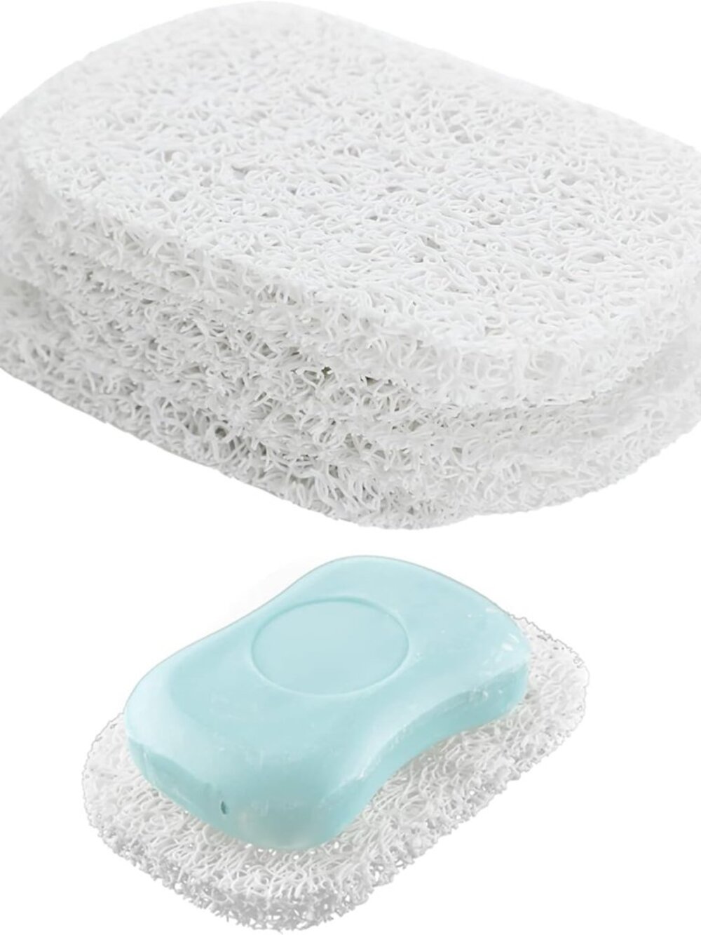 4 Pack White Soap Saver Holder for Bar Soap Shower Bathroom Dish Self Draining L